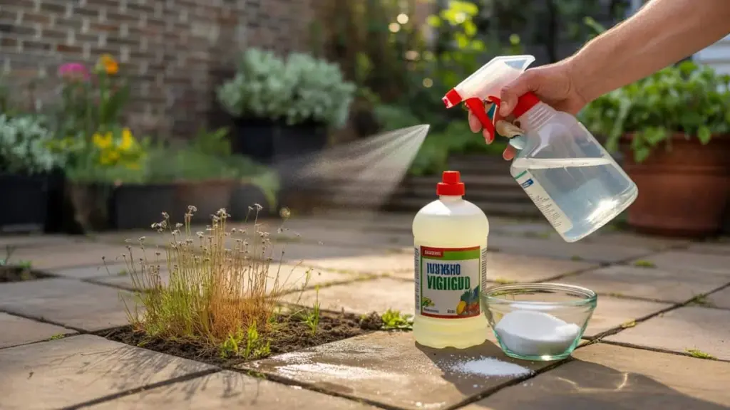 Aceto bianco: diventa sorprendentemente efficace contro le erbacce con questi due semplici prodotti da cucina